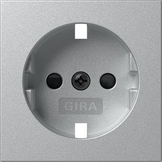 Gira Cover for SCHUKO socket outlet 16 A 250 V~ with increased contact protection (Safety Plus) colour aluminium System 55 — 492126