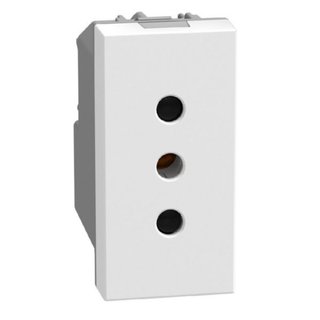 BTicino Italian standard P11 socket 2P+E 10 A 250 V - 1 module - white — YW4113