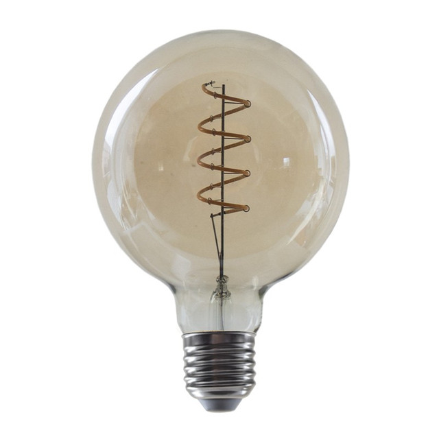 ACA Lighting LED FILAMENT E27 G95 4W DIM AMBER SPIRAL 1800K 230V AC 270LM RA80 30000H 360° — PALA954WWSDIMAM