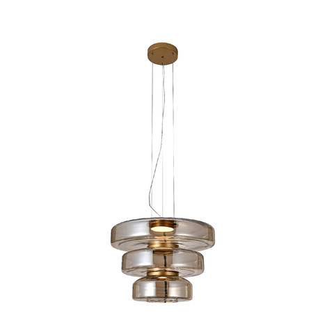 ACA Lighting GLACIA-PENDANT LAMP AMBER METAL + GLASS LED SMD 12W 3000K-4000K-6000K 1020LM IP20 — manufacturer representative image