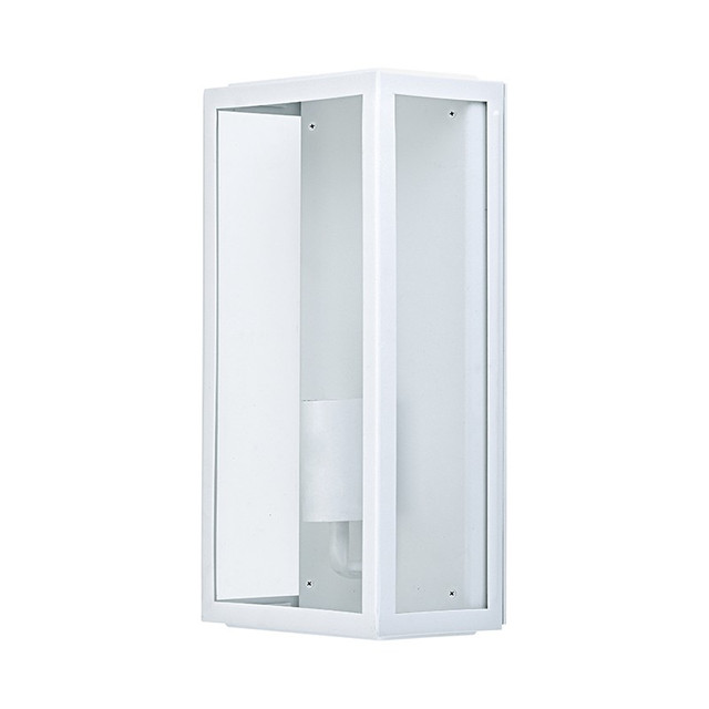 ACA Lighting SAND WHITE WALL LUMINAIRE CELIA 1XE27 IP44 WITH CLEAR GLASS — CELIA1WWH