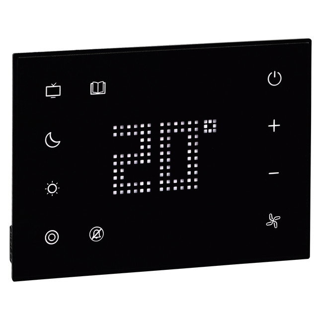 BTicino Digital temperature probe with display (Black color) + 6 Touch controls — FL4653