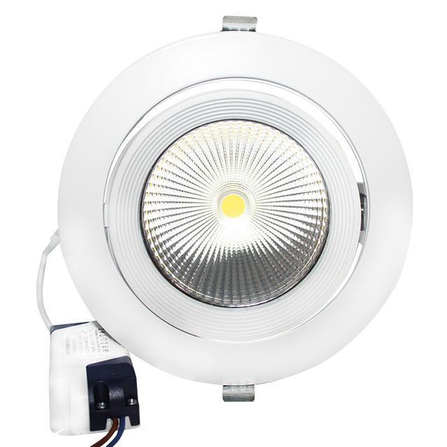 ACA Lighting WHITE LED RECESSED MOVABLE LUMINAIRE 30W 4000K 60° 2480LM 230V Ra80 — LINO3040 — manufacturer representative image