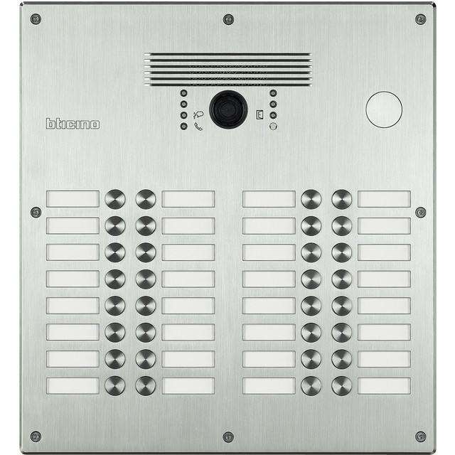 BTicino Linea 300 Monobloc vandal-resistant video entrance panel up to 32 calls — 308015