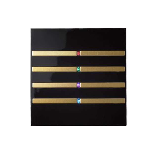 Blumotix KNX sensitive multifunction keypads cover — square 8 buttons - Black — BX-F-QKB-Gold