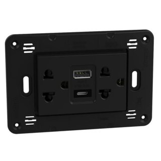 BTicino Euro american standard universal duplex socket outlets 2 P+E 16 A 127/250 VA — JB4185AC
