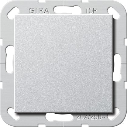 Gira British Standard rocker switch (BS EN 60669-1) 20 AX 250 V~ with rocker colour aluminium Circuit breaker, 2-pole — 283626