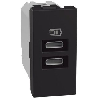 BTicino USB charger with 2 type C ports - 20W — YD4192CC