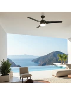 Zambelis 23004 PENDANT FAN BLACK MATT, METAL-ABS BLADES WITHOUT LIGHT IP44