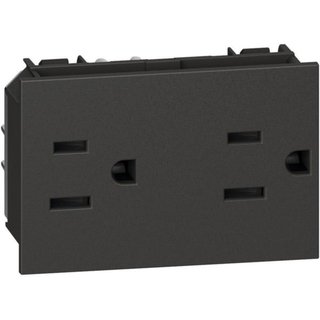 BTicino American standard 2 P+E 15 A 127/250 Vac universal duplexsocket — KG4188