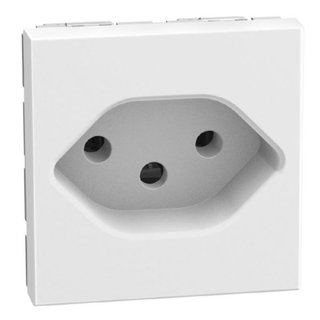 BTicino Swiss standard socket 2 P+E 10 A 250 V socket - 2 modules - white — YW4164T13