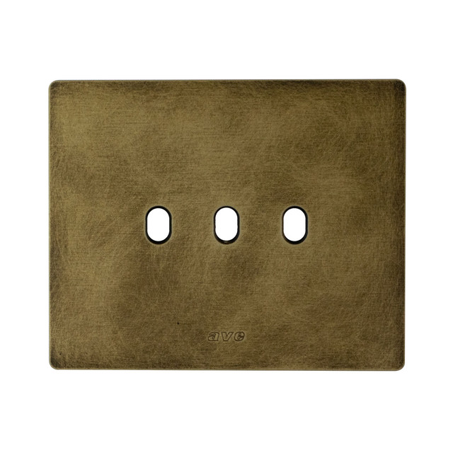 AVE NEW STYLE S44 ALUMINUM PLATE, ANTIQUE BRONZE COLOUR – 3 CONTROLS – 3 MOD. — 44PANQ03BAN