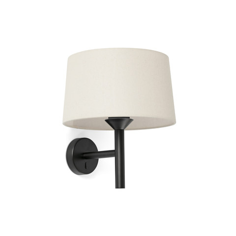 Faro Barcelona WINDSOR Black/Linen wall lamp — manufacturer representative image