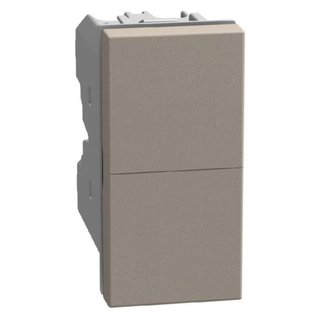 BTicino Double pushbutton 1P NO + 1P NO 10 A 250 V - not lightable - 1 module - stone — YG4036