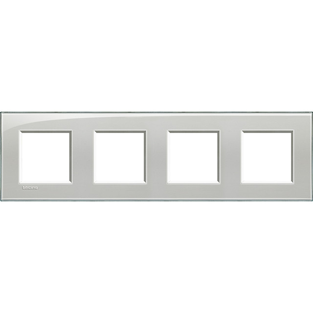 BTicino Square cover plate 2x4P 71mm Cold grey — LNA4802M4KG