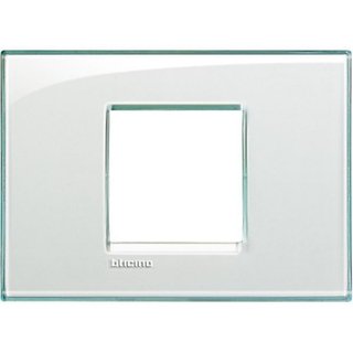 BTicino Square cover plate 2 modules centred - acquamarine — LNA4819KA