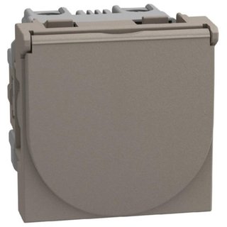 BTicino German standard socket 2P+E 16 A 250 V - with flap - 2 modules - for Greece - stone — YG4141PG
