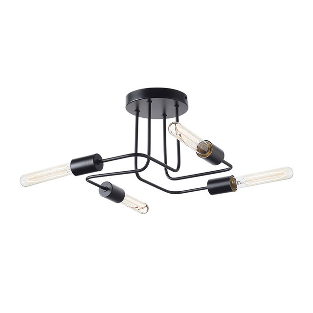 ACA Lighting CEILING LUMINAIRE 4XE27 METALLIC BLACK MAT Φ44XH21CM COBRA — TNK933844CBK