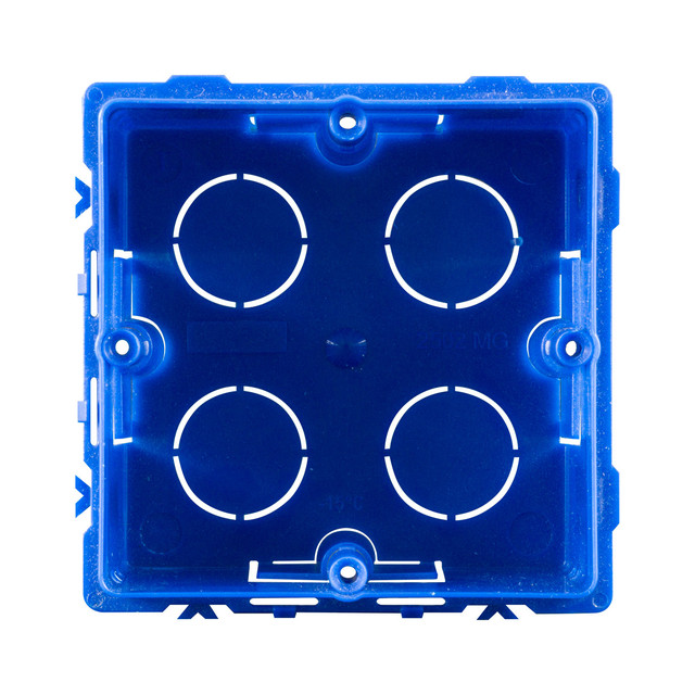AVE 2 GANG SQUARE BOX – SCREWS FIXING CENTRES 60 MM — 2502MG