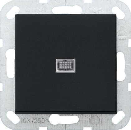 Gira British Standard rocker switch (BS EN 60669-1) 20 AX 250 V~ with rocker and control light black matt (lacquered) Circuit breaker, 2-pole — 2834005