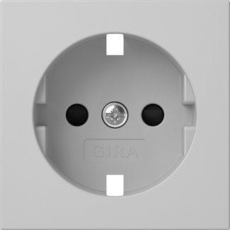 Gira Cover for SCHUKO socket outlet 16 A 250 V~ with increased contact protection (Safety Plus) grey matt (laquered) System 55 — 4921015