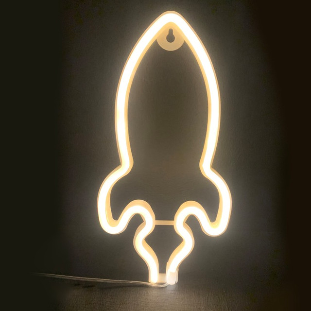 ACA Lighting ROCKET, 87 NEON LED LIGHTS WITH BATTERY (3xAA)/USB, WW, IP20, 13.5x2x27cm — F04001320
