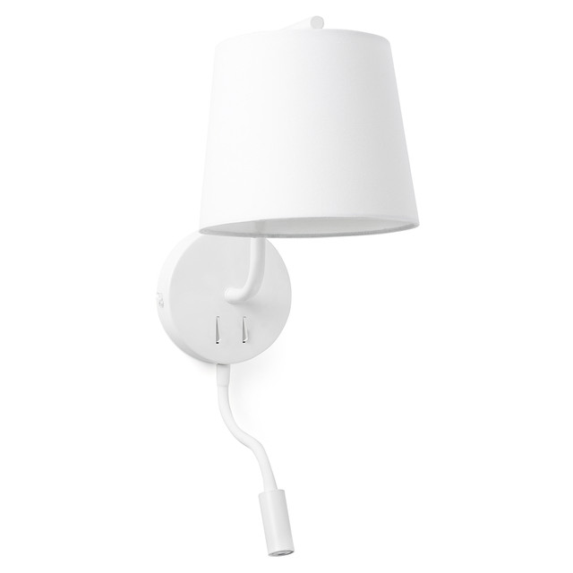 Faro Barcelona BERNI White wall lamp with reading light — 29329