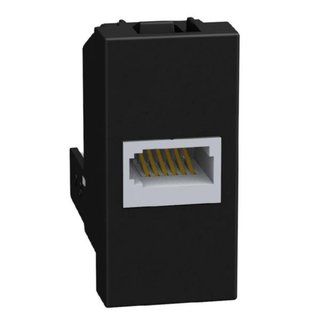 BTicino RJ11 Israeli standard telephone socket - 1 module - dark — YD4238