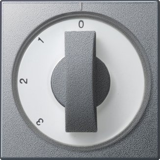 Gira Cover with toggle switch for three-stage switch colour aluminium Zero setting — 066926
