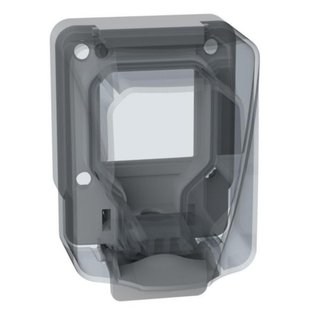 BTicino IP66 Cover - 2 modules (the IP protection rate is guarantee when plugs is in and Cover is closed). — 28402CP
