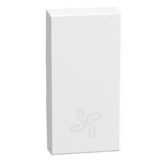 BTicino lightable key cover with fan symbol, 1 module white, rocker — YW4915R