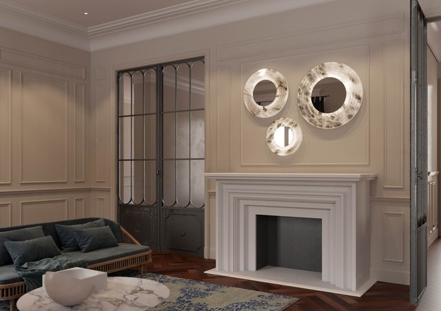 United Alabaster MIRROR DISC — alabaster wall luminaire