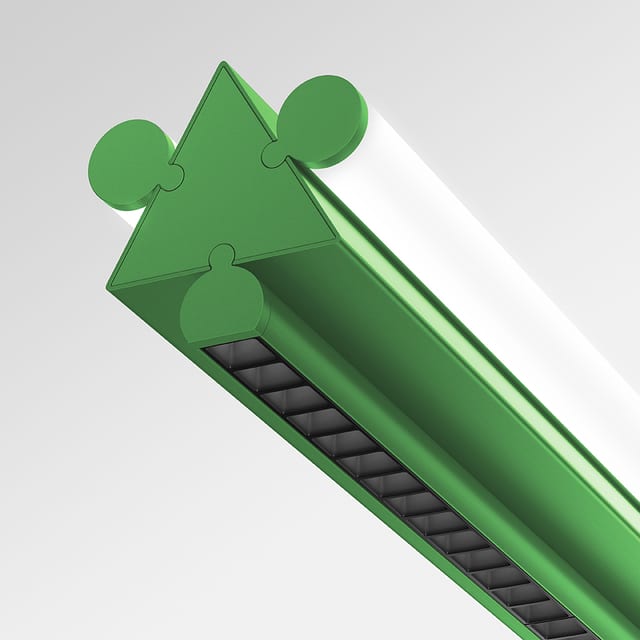 Artemide Dreispitz - Suspension Horizontal - 2 Diffused + 1 Controlled Emission - 120 - Green — 1856010A