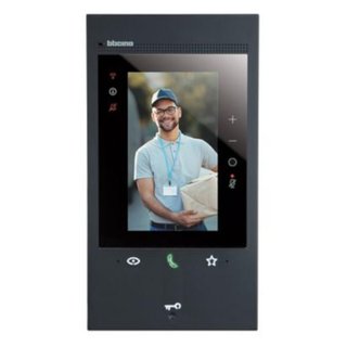 BTicino Classe 300EOS connected 2-wires / Wi-Fi Black video internal unit with integrated Alexa voice assistant — 344884