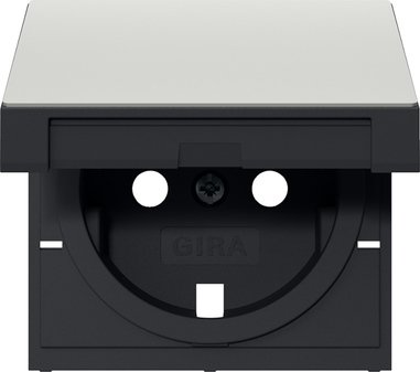 Gira Cover for SCHUKO socket outlet 16 A 250 V~ with hinged cover stainless steel System 55 — 4922600