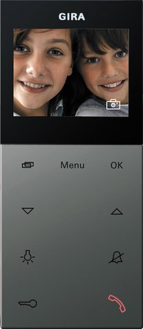 Gira Surface-mounted video home station Plus stainless steel (lacquered) System 55 — 1239600