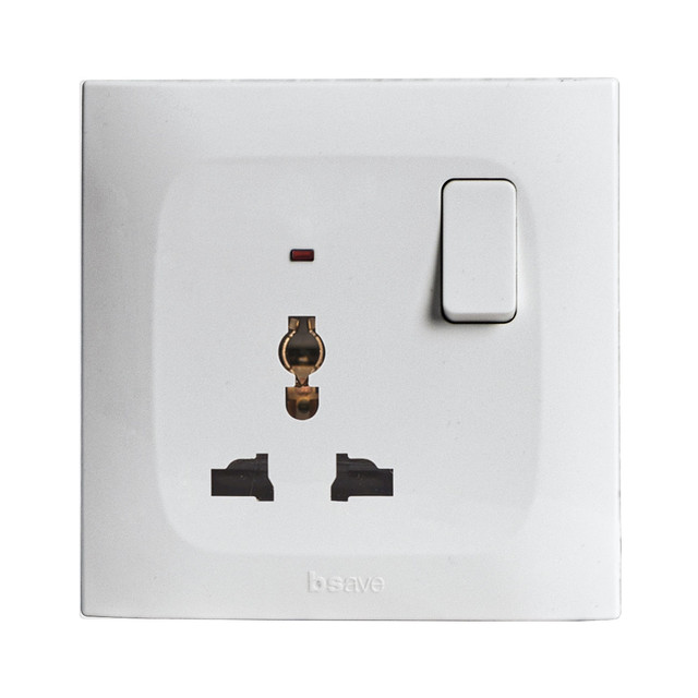 AVE 13A 1P MULTISTD.SWIT.SOCKET NEON 1G — BSN11059/TSN