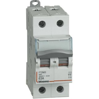BTicino Disconnector - In=63A - 2P - 2 modules — F72N63