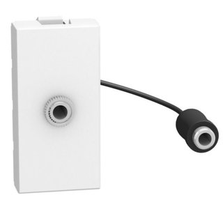 BTicino Connector jack 3.5mm - 1 module - white — YW4280