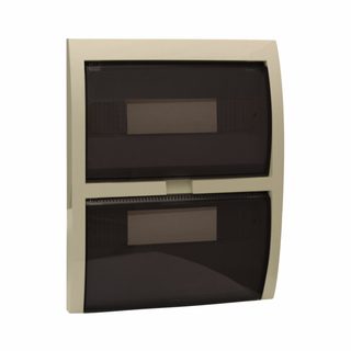 AVE Blanc white cover with tinted flap for 53S36 box – 36 modules — 53T36BP