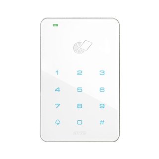 AVE NUMERIC KEYPAD FOR ACCESS CONTROL, RGB BACKLIT TOUCH DISPLAY. INTEGR. MIFARE READER INST. PROTECTED FROM OUTSIDE. WHITE COLOR. — 441MBTC-TN