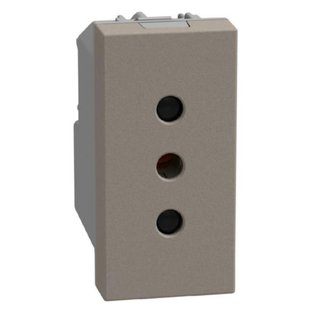 BTicino Italian standard P11 socket 2P+E 10 A 250 V - 1 module - stone — YG4113