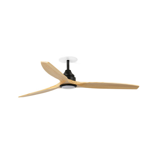 Faro Barcelona ALO RECESSED LED L Ceiling fan black/pine 20W SWT — manufacturer representative image