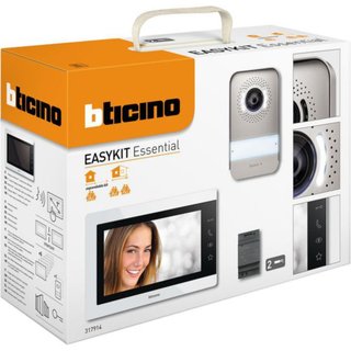 BTicino 7" White finish EASYKIT Essential with DIN power supply — 317914