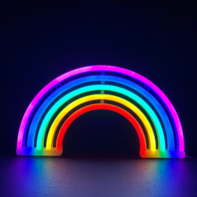ACA Lighting RAINBOW, 80 NEON LED LIGHTS WITH BATTERY (3xAA)/USB, RGB, IP20, 18x2x30cm — F040033032