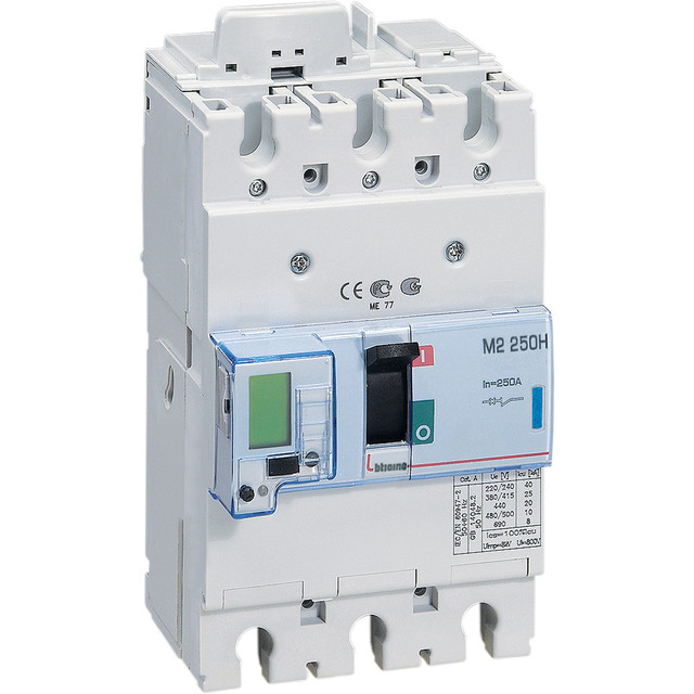 BTicino M2 250H - electronic Mccb with earth fault protection 3P - Icu= 70kA - In= 40A — T723H40T