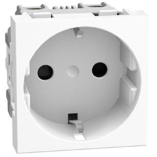 BTicino German standard socket 2P+E 16 A 250 V - 2 modules - white — YW4141