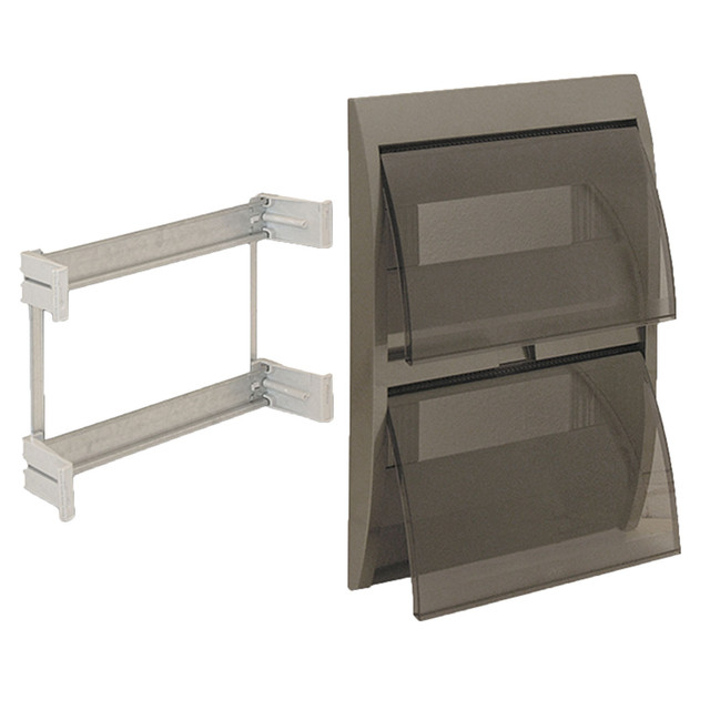 AVE Metallic grey cover with tinted flap for 53S36 box – 36 modules — 53T36G