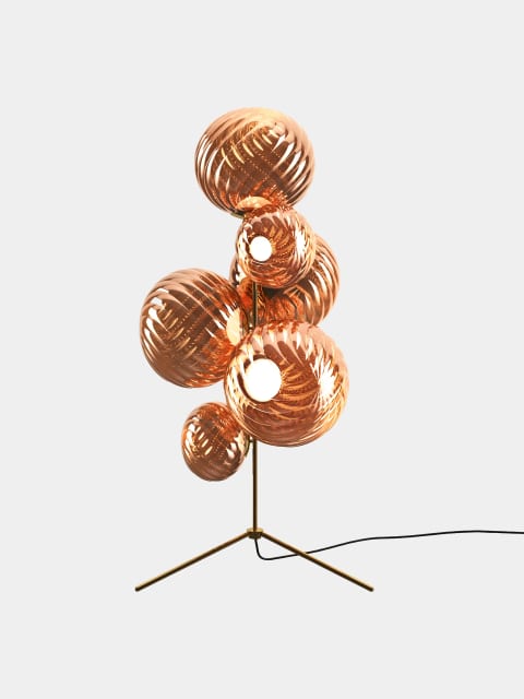 Tom Dixon Whirl Floor Chandelier | Copper Polished Polycarbonate — WHSC01CO-FUN01M1