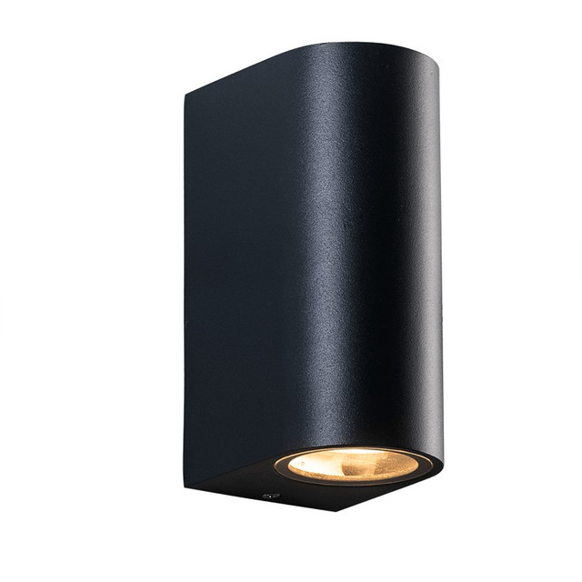 ACA Lighting GU10 WALL LUMINAIRE 230V AC SAND BLACK IP44 MAX.2X35W — LG2202GU10B